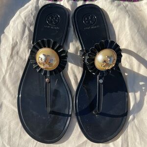 Tory Burch Melody Plastic Thong Sandal, 8, Black